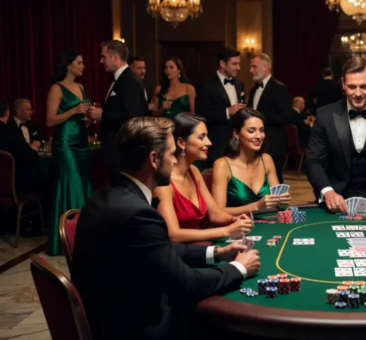 Stół pokerowy podczas eleganckiego eventu 